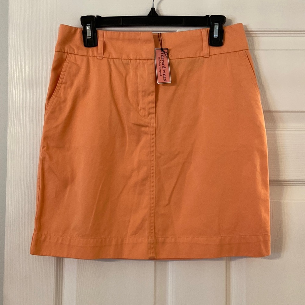 Vineyard Vines Skirt size 2 brand new with tags color Orange two front pockets - Picture 1 of 12